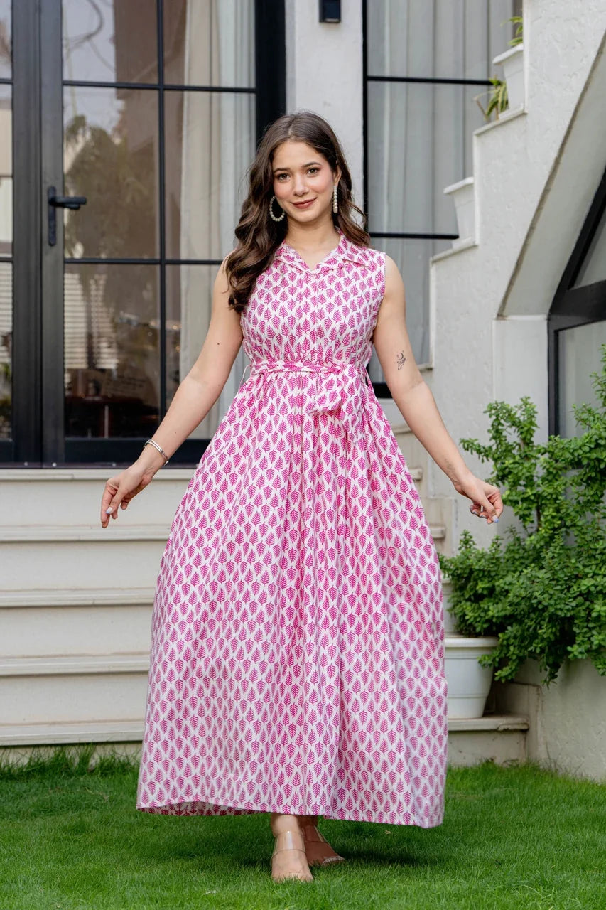 Blush Charm Printed Maxi Dress