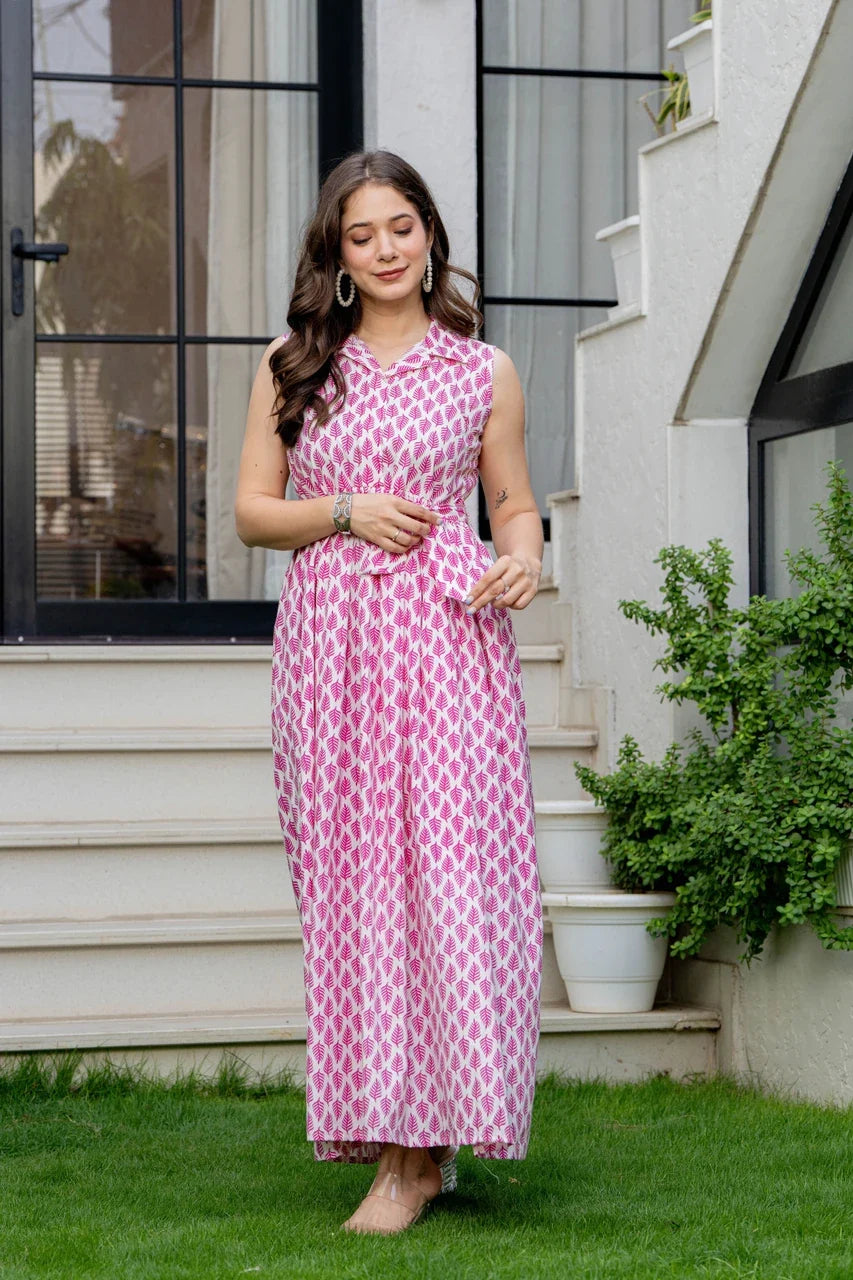Blush Charm Printed Maxi Dress