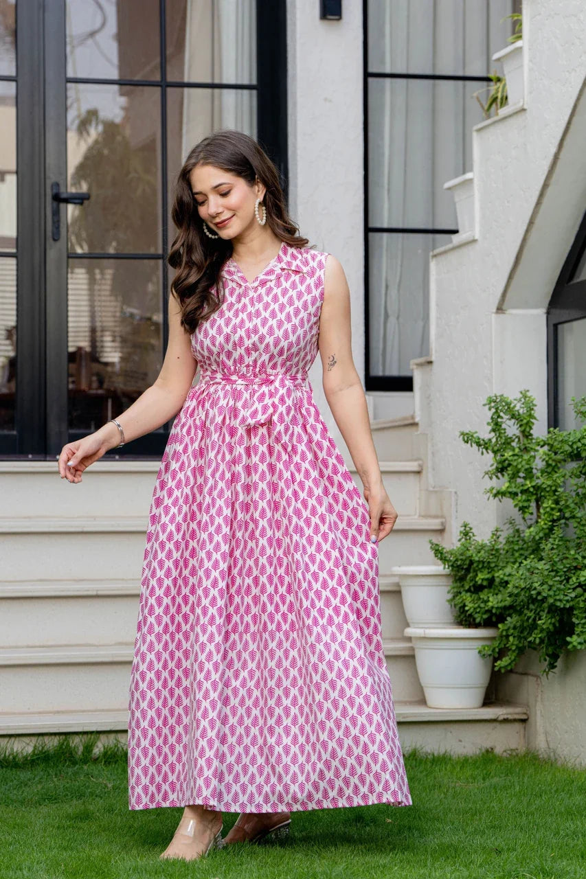 Blush Charm Printed Maxi Dress