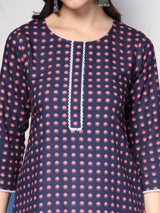 Chic Blue Polka Print Kurta
