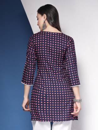 Chic Blue Polka Print Kurta