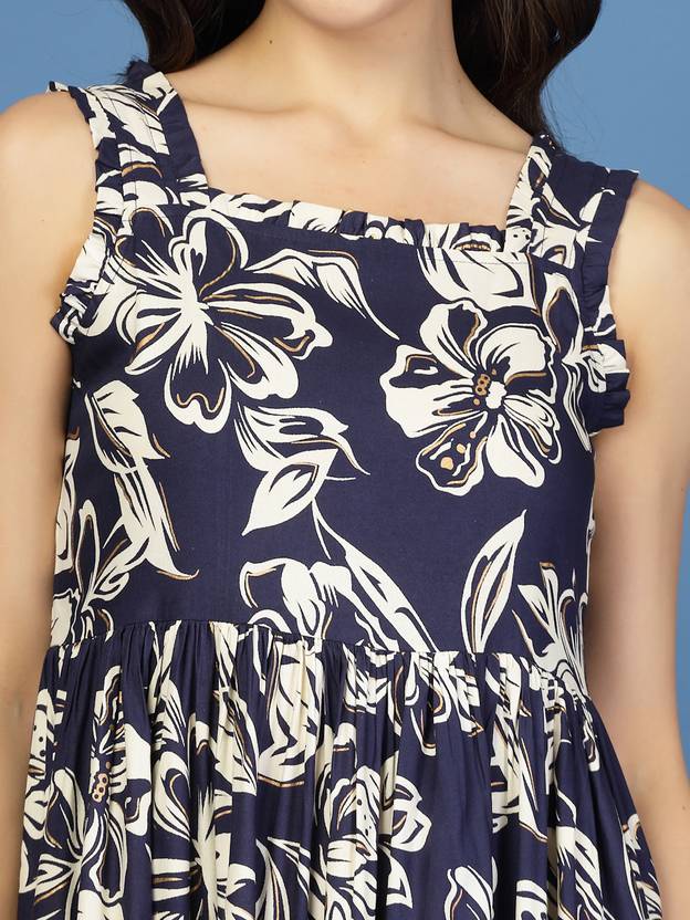 Blue Breeze Printed Skater Dress