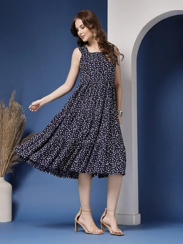 Bluebell Charm Fit & Flare Midi Dress