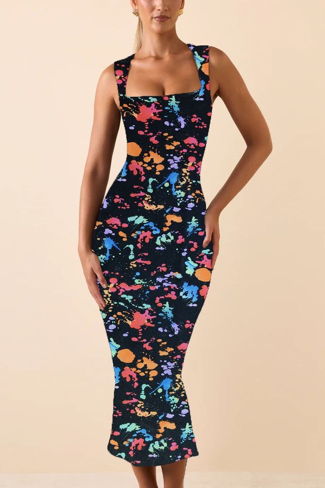 Bold Multicolor Bodycon Dress