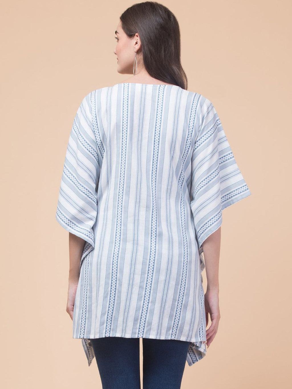 Blue Striped Vibe Kaftan Top
