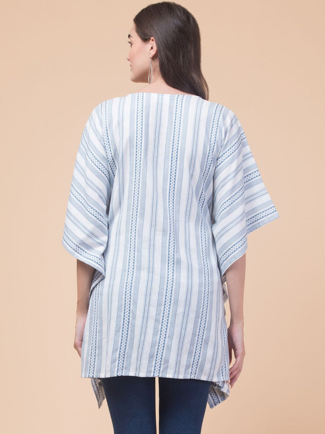Blue Striped Vibe Kaftan Top