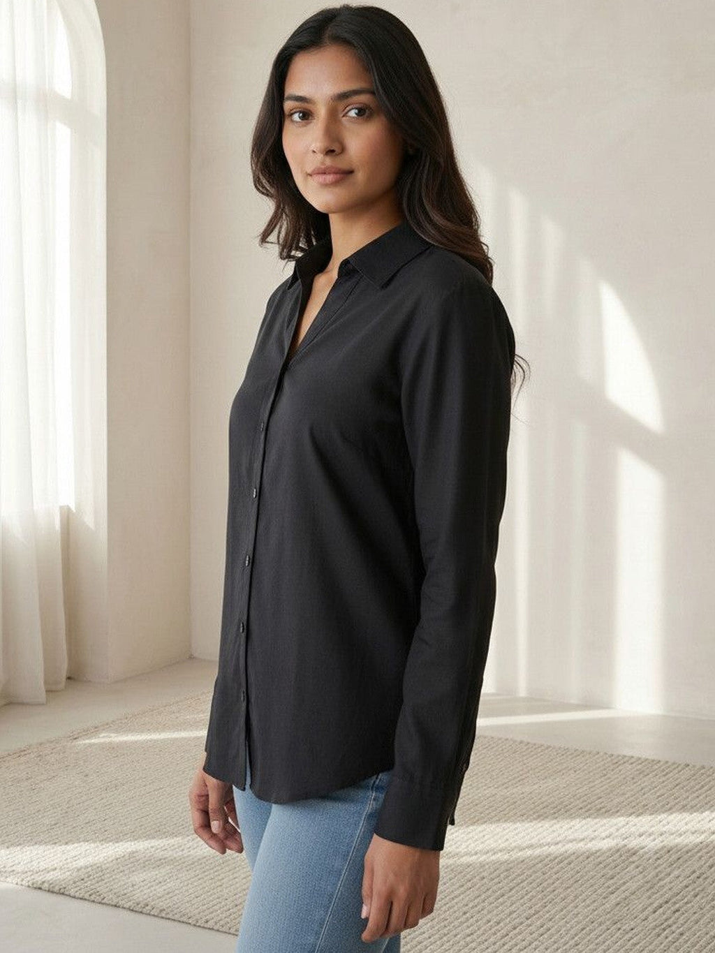 Midnight Classic Solid Cotton Shirt