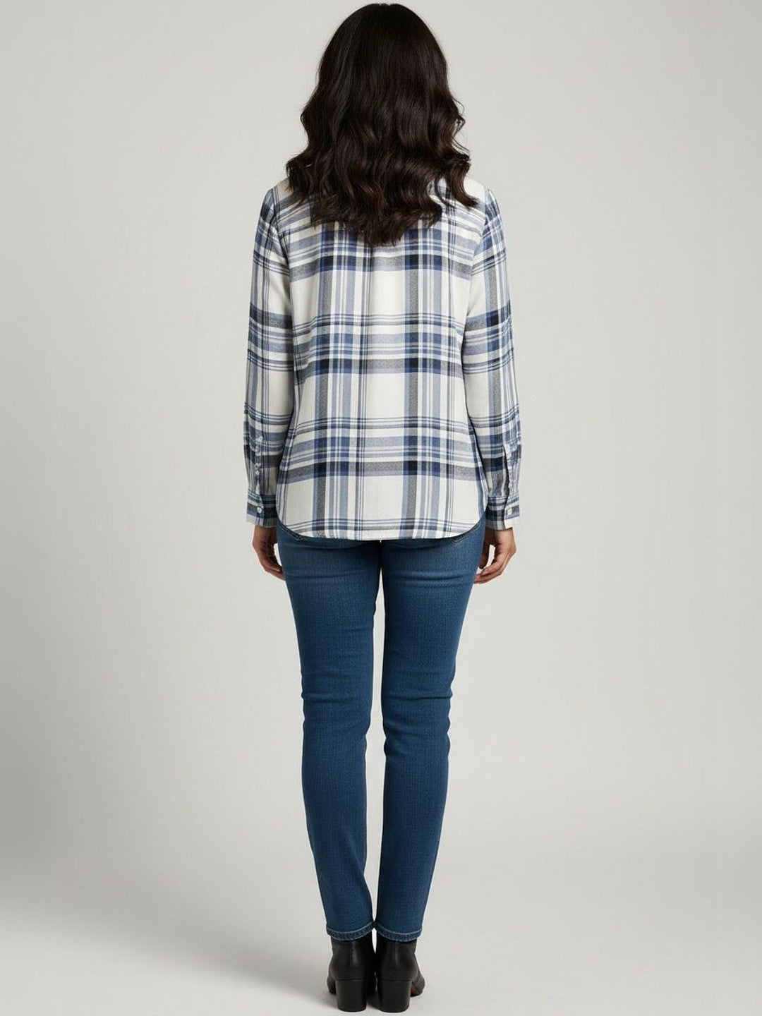 Classic Charm White Checks Printed Shirt