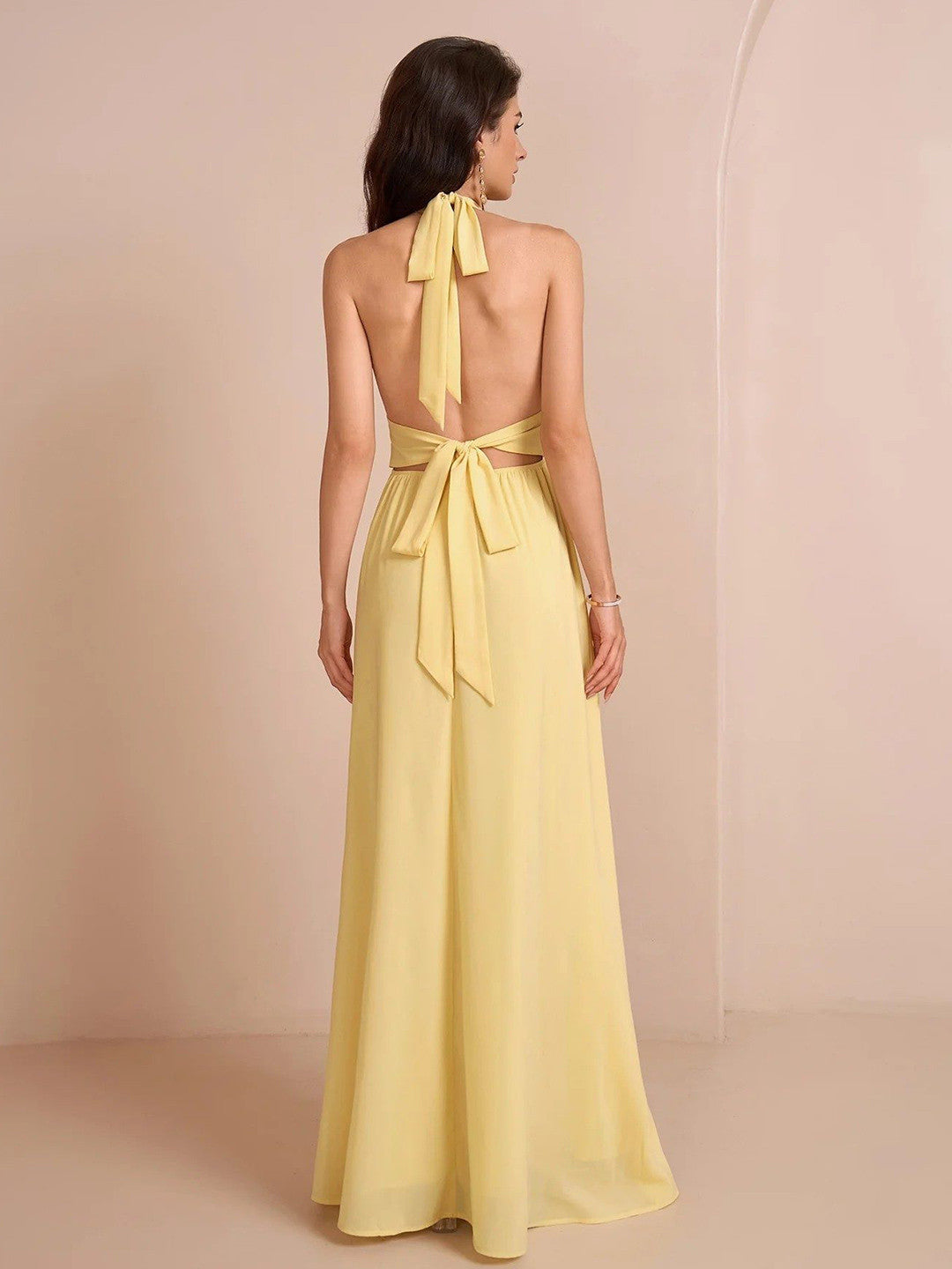 Sunshine Slit Backless Maxi Dress