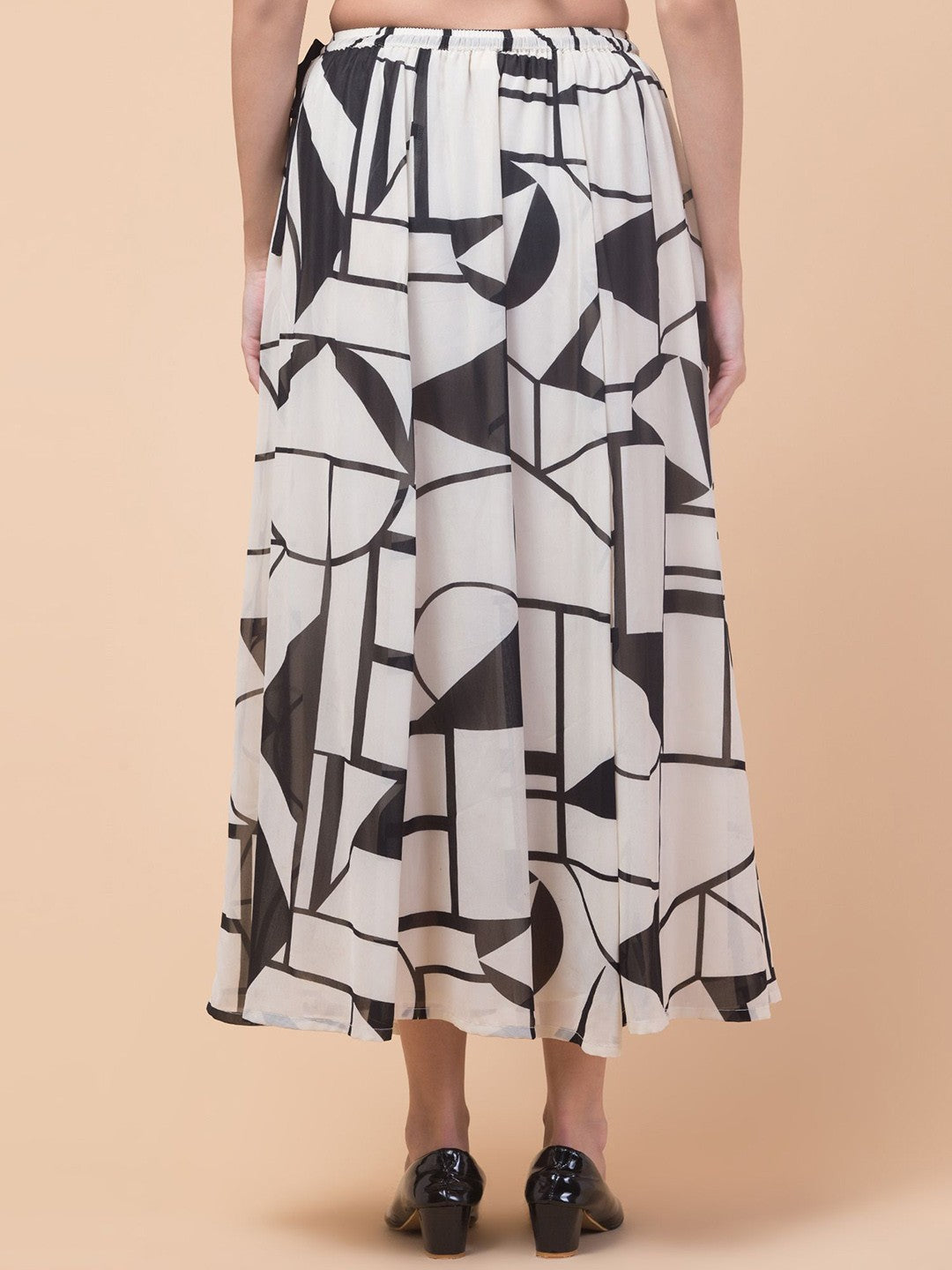 Off-White Geometric Print Maxi Skirt