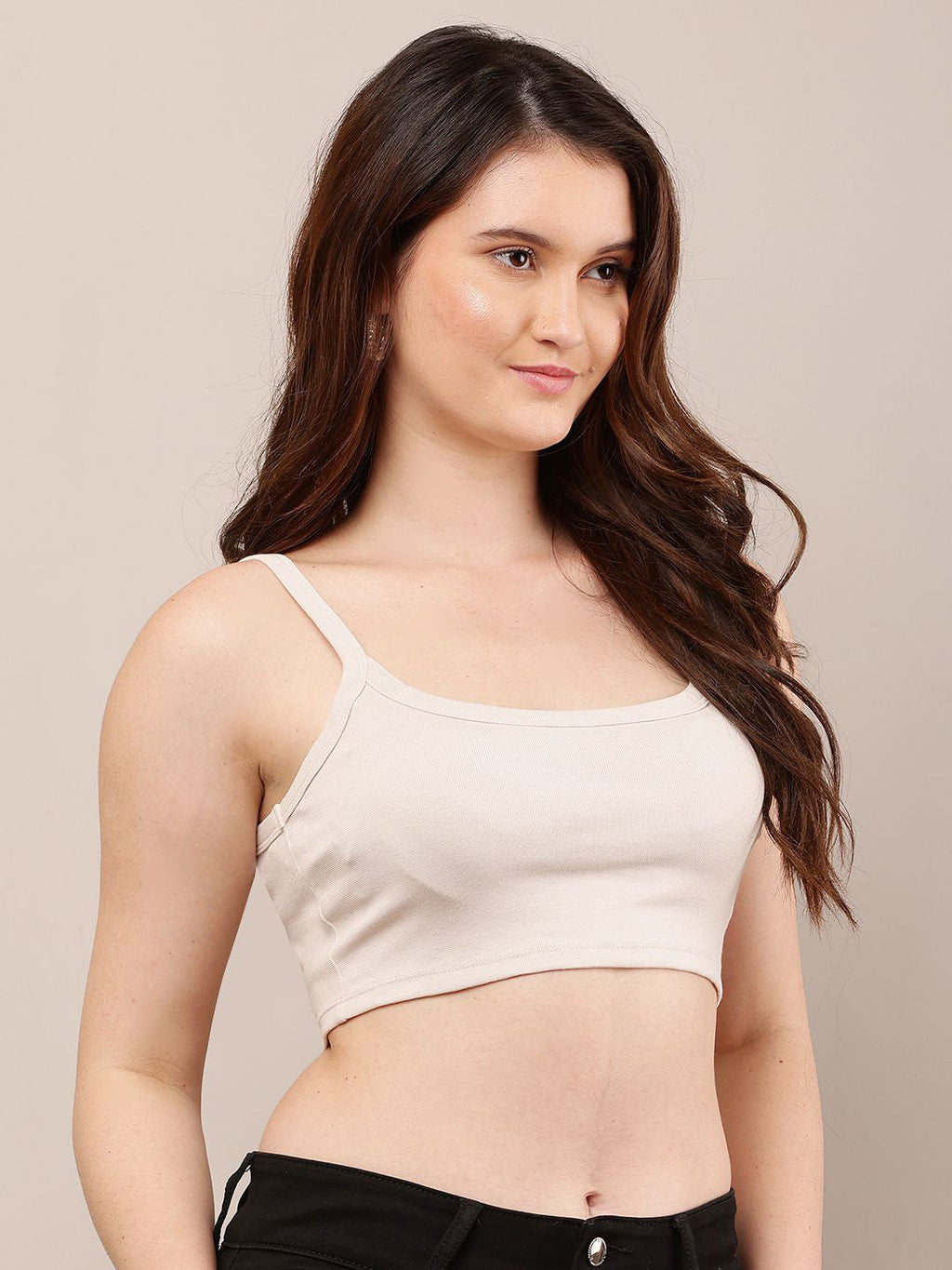 Beige Elegance Strappy Tank Top