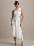 White Chic One-Shoulder Bodycon Dress