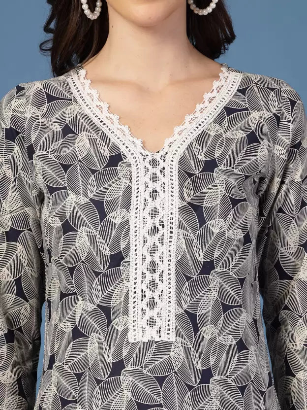 Sophisticated Grey Printed Kurta