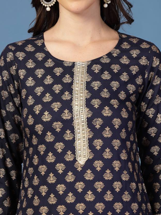 Blue Blossom Printed Kurta
