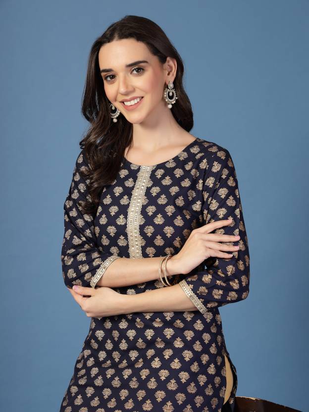 Blue Blossom Printed Kurta