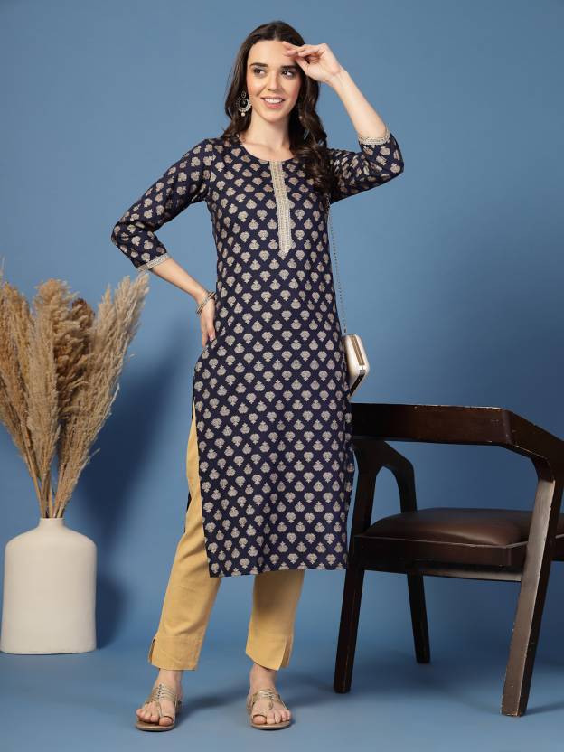 Blue Blossom Printed Kurta