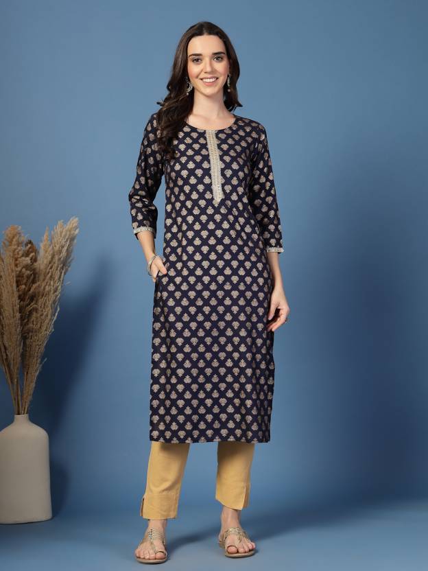 Blue Blossom Printed Kurta