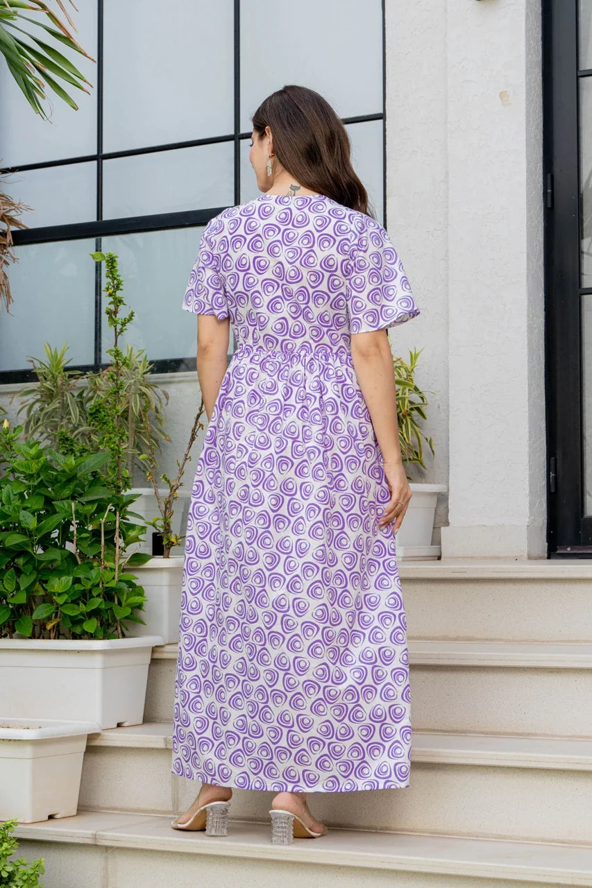 Purple Grace Fit & Flare Maxi Dress