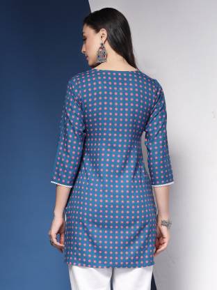Light Blue Polka Print Kurta