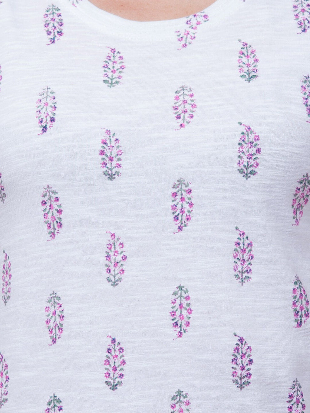 Stylish White Floral Printed T-Shirt