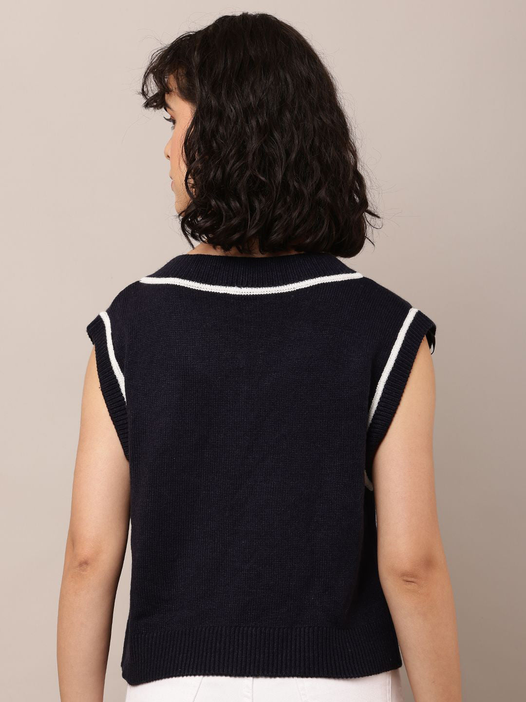 Black Luxe V-Neck Cotton Sweater