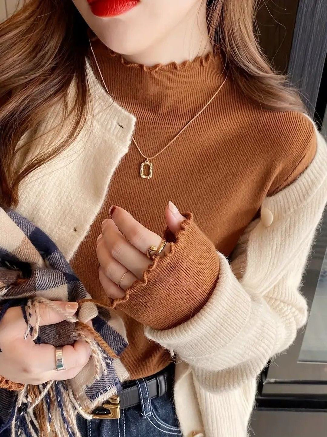 Cocoa Charm High Neck Top