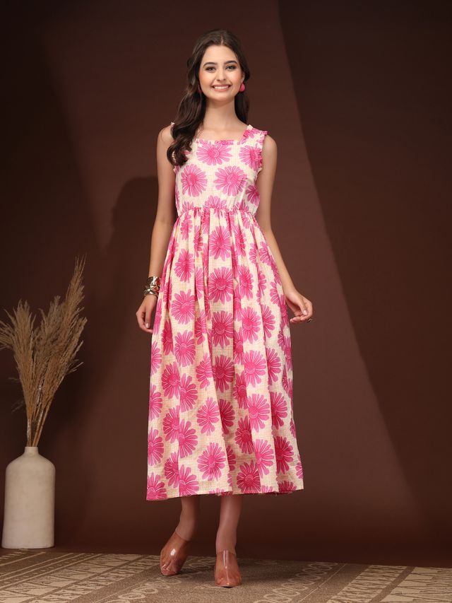 Floral Charm Fit & Flare Maxi Dress