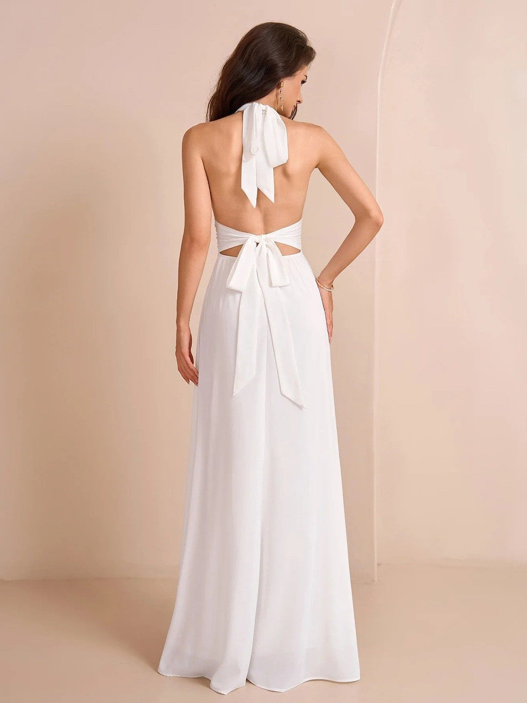 White Whisper High Slit Maxi Dress