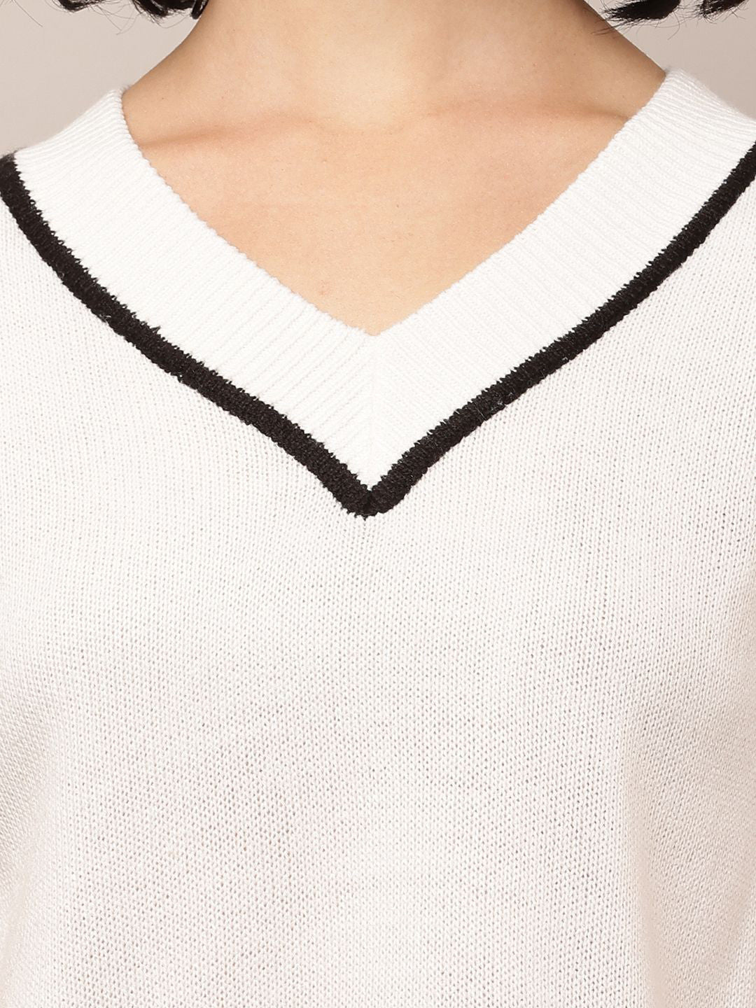 White Charm Sleeveless Cotton Sweater