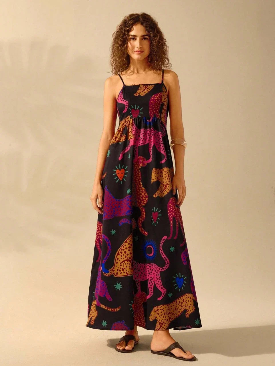 Noir Wild Animal Print Maxi Dress