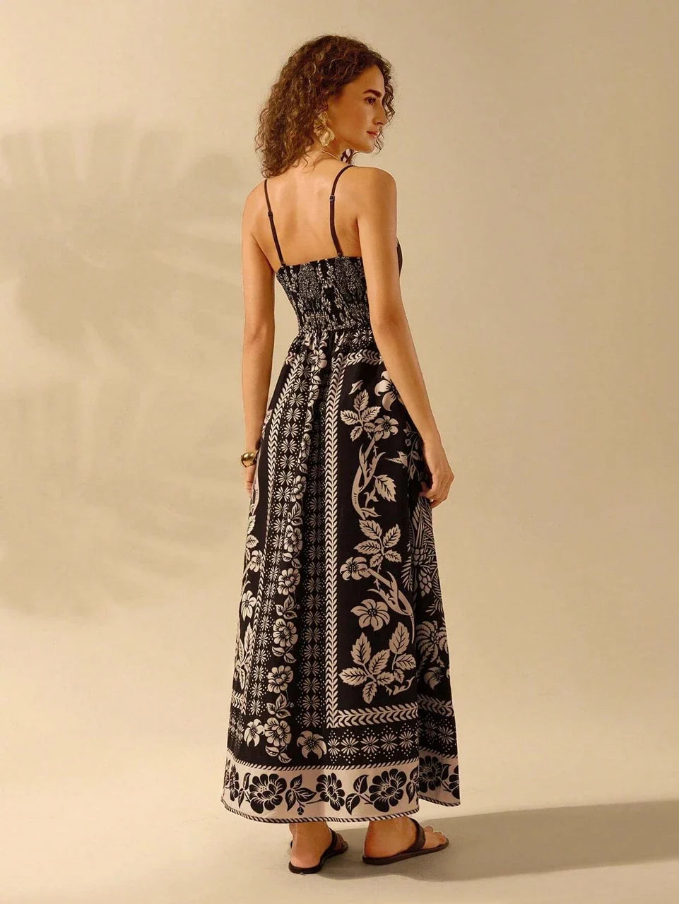 Black Blossom Floral Maxi Dress