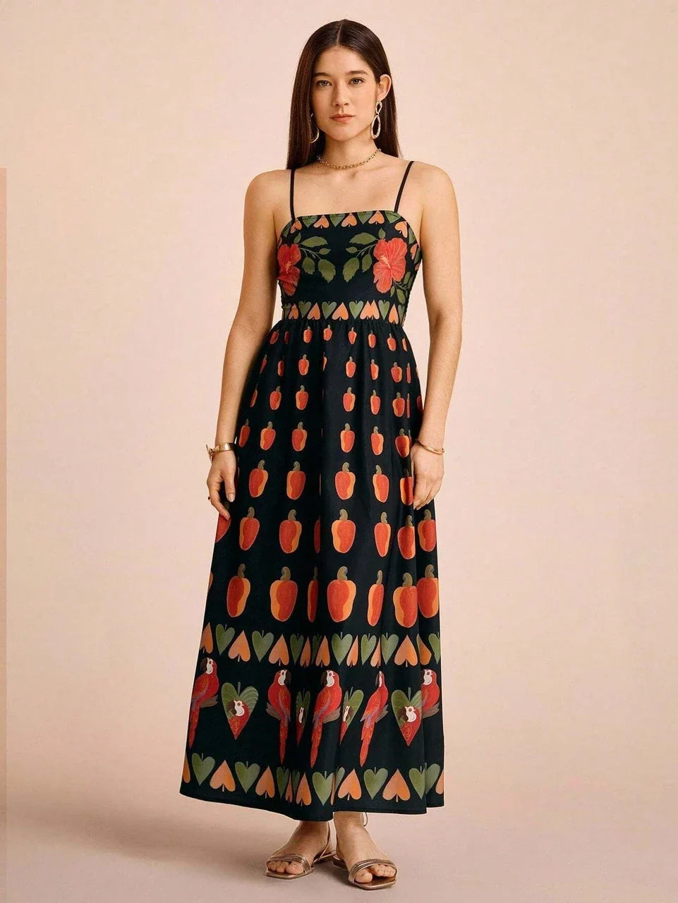 Midnight Muse Printed Maxi Dress
