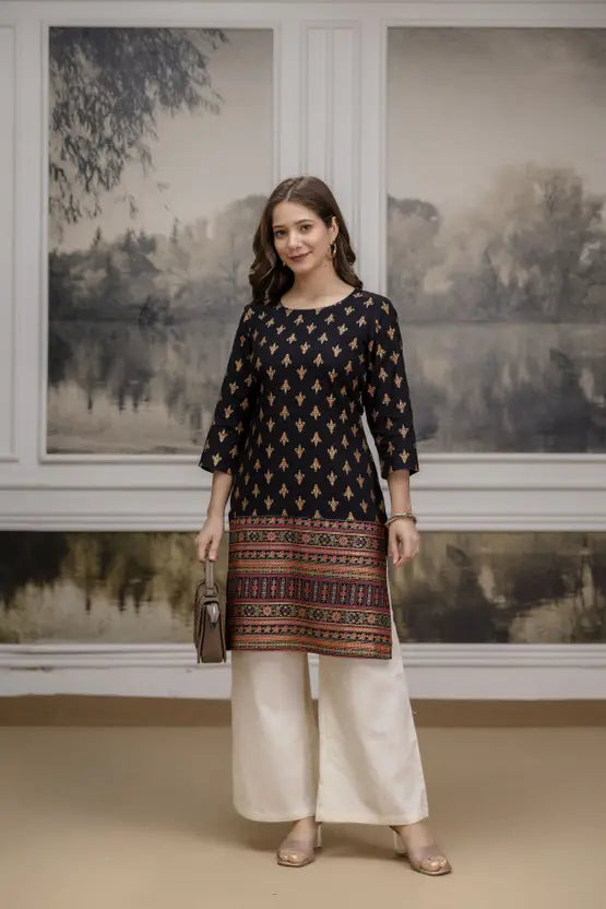 Midnight Festive Print Kurta