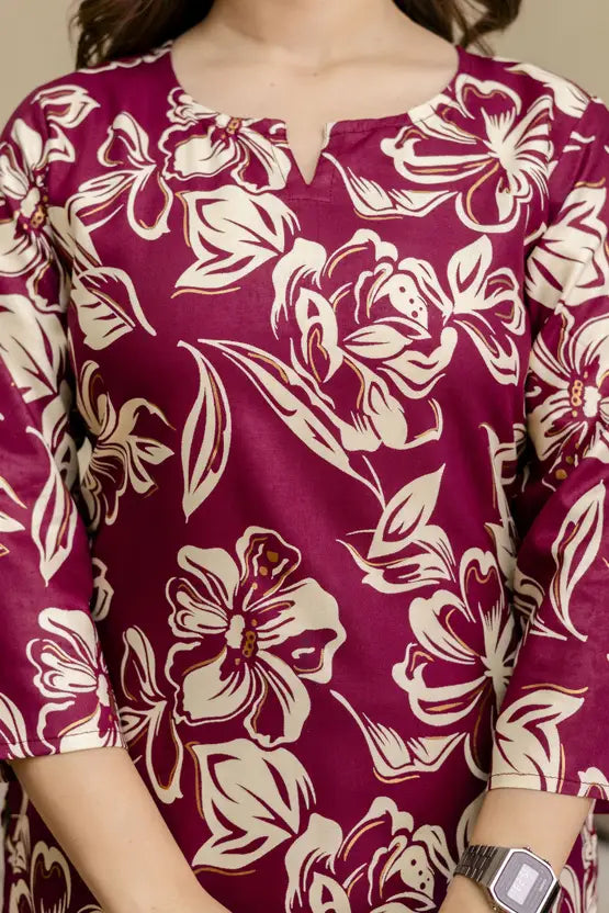 Timeless Bloom Maroon Kurta