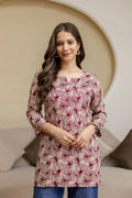 Geo Charm Maroon Short Kurta
