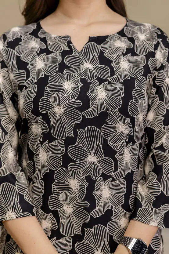 Timeless Bloom Noir Kurta