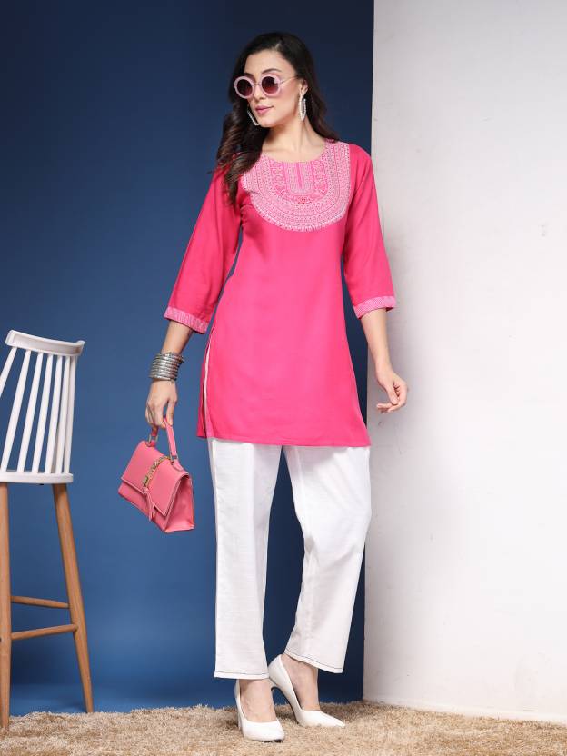 Pink Harmony Viscose Kurta