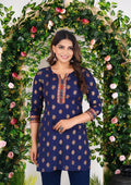 Blue Blossom Floral Kurta
