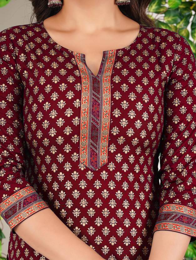 Maroon Floral Delight Kurta