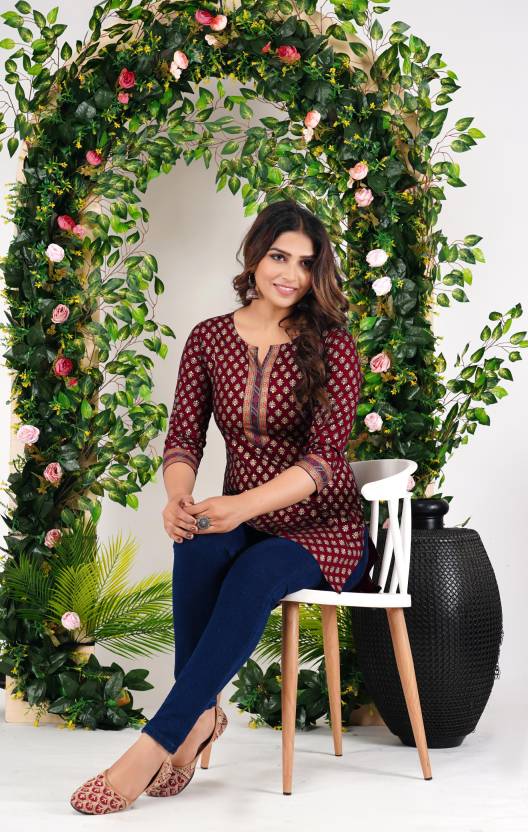 Maroon Floral Delight Kurta