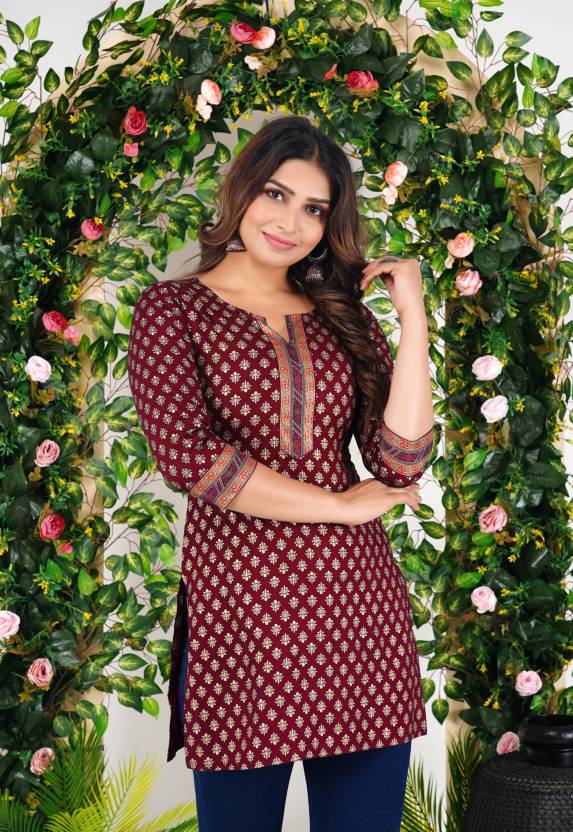 Maroon Floral Delight Kurta