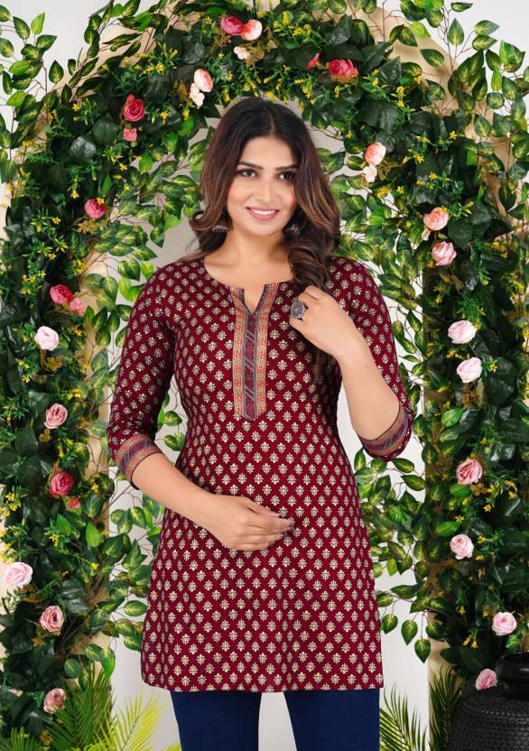 Maroon Floral Delight Kurta
