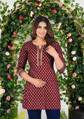 Maroon Floral Delight Kurta
