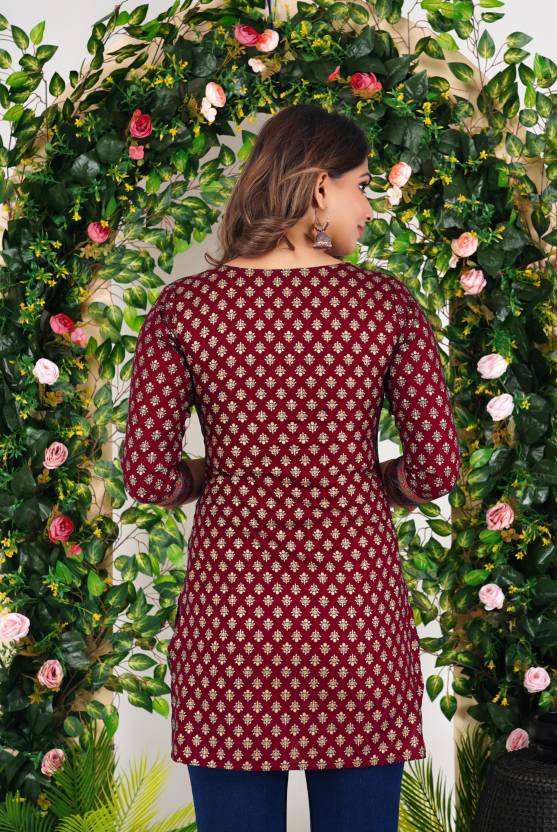 Maroon Floral Delight Kurta