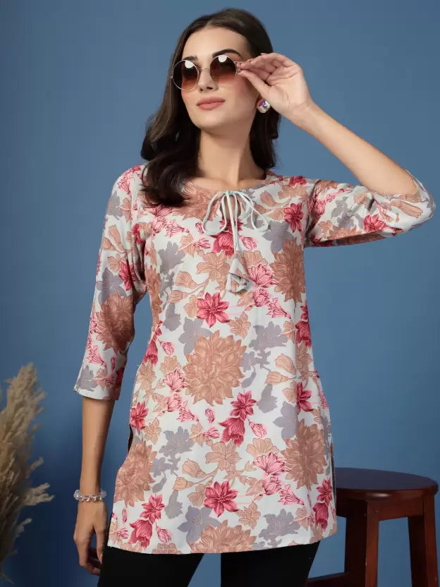 Comfortable Green Floral Straight Kurta