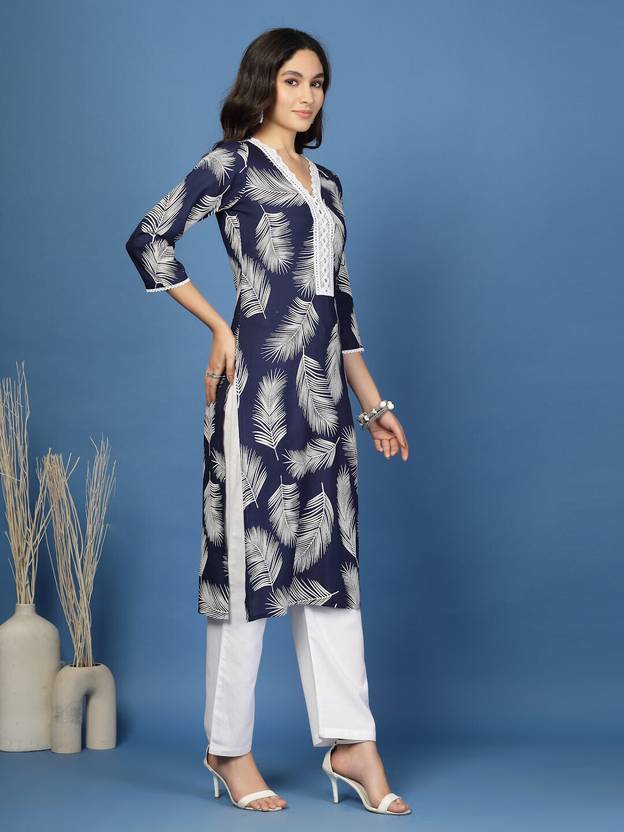 Midnight Blossom Self Design Kurta