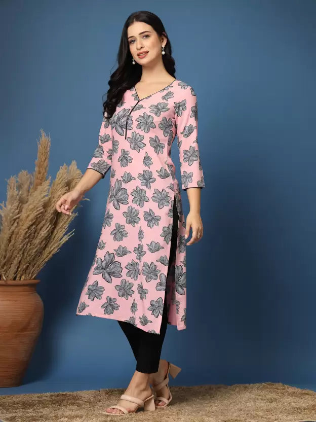 Beautiful Pink Floral Print Kurta