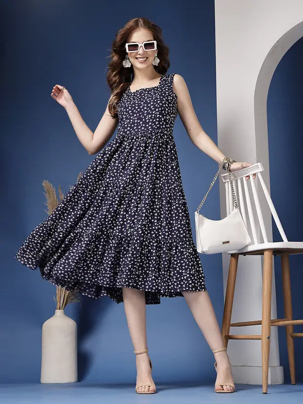 Bluebell Charm Fit & Flare Midi Dress