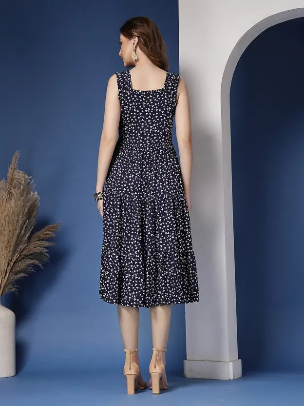 Bluebell Charm Fit & Flare Midi Dress