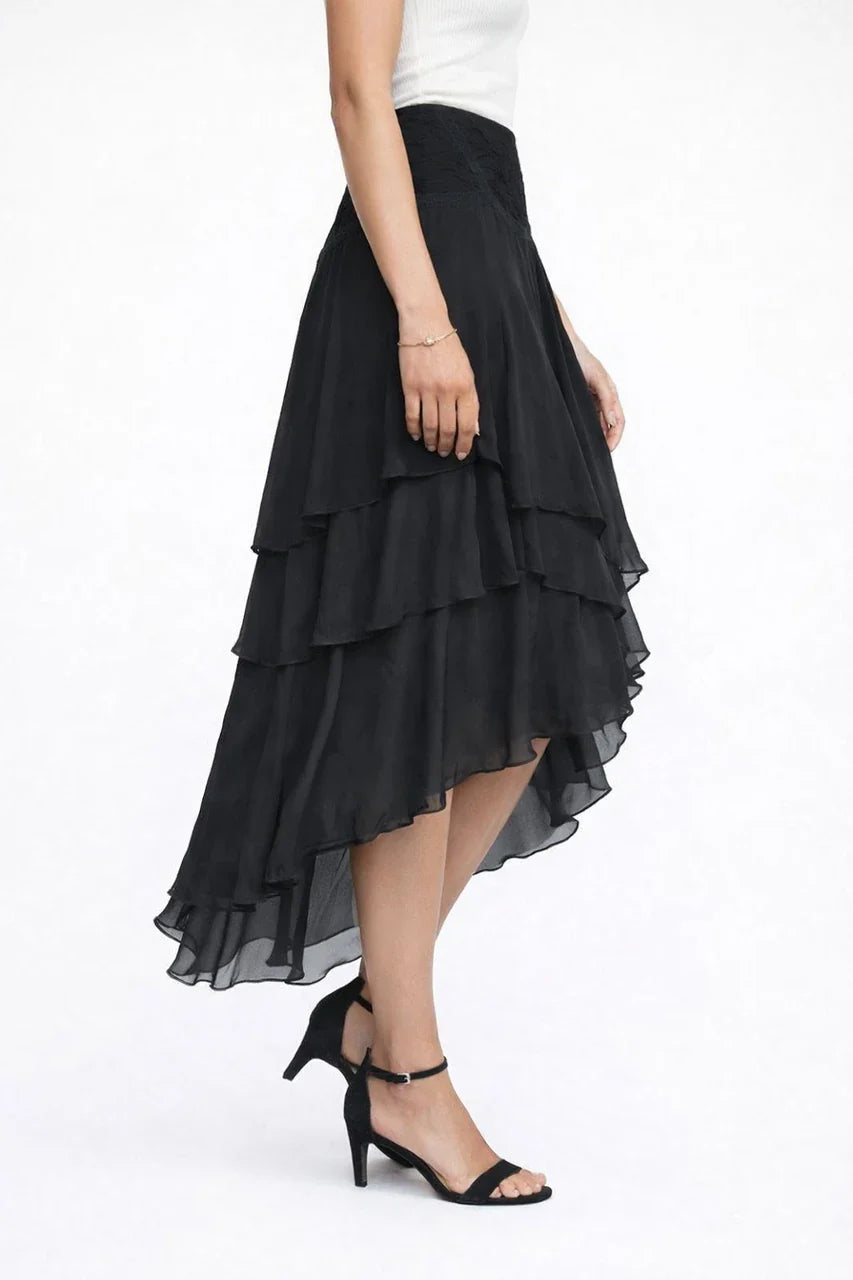 Noir Elegance A-Line Skirt